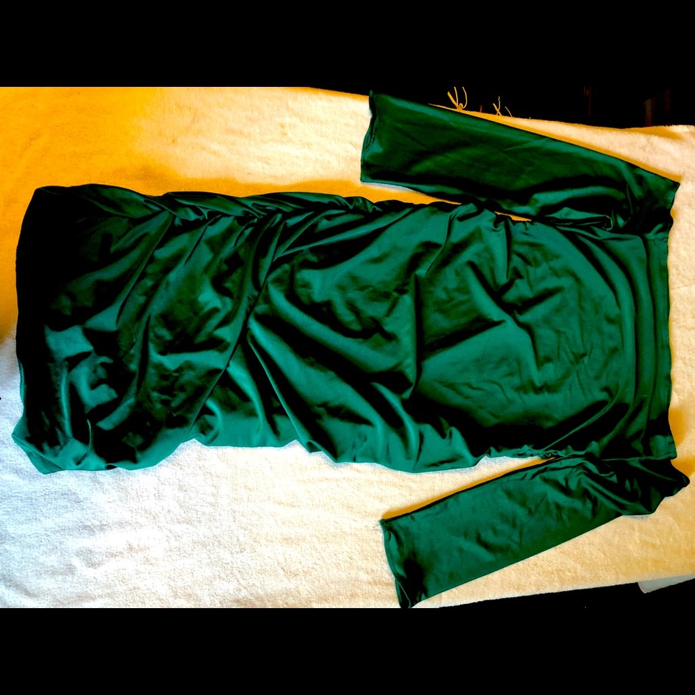 Emerald green knee length womens dress M/L